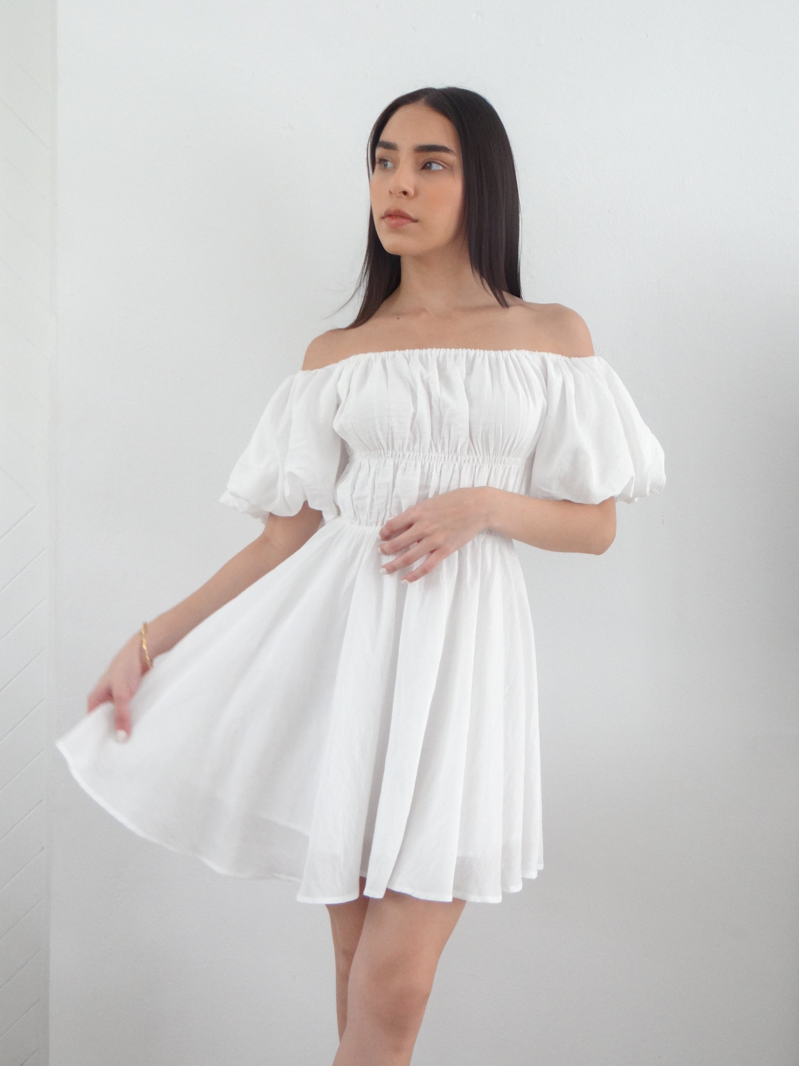 ワンピース CELINE | GATHERED MINI DRESS IN SILK ETTE CELINE | GATHERED MINI DRESS IN SILK GEORGETTE (CELINE